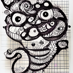 Fun doodle pattern created with ballpoint on paper.