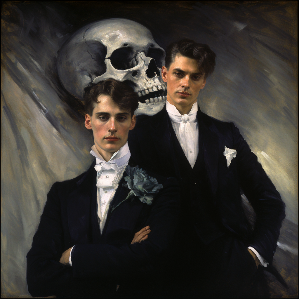 Romantic Haunted Male Couple Dorian Gray God of Death