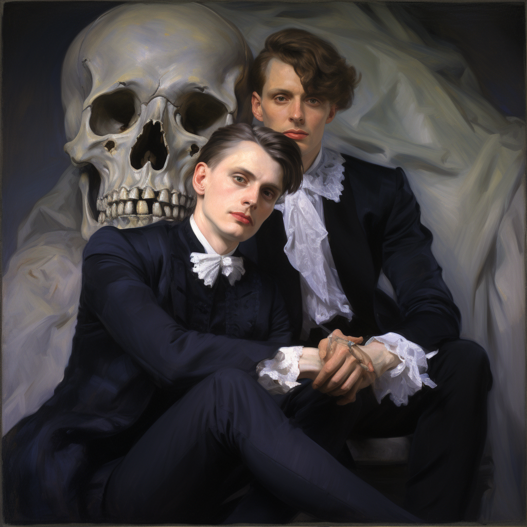 Hauntingly Romantic Dorian Gray and Death Painting