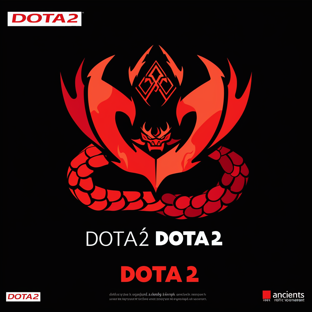 Minimalistic DOTA2 logo on white background