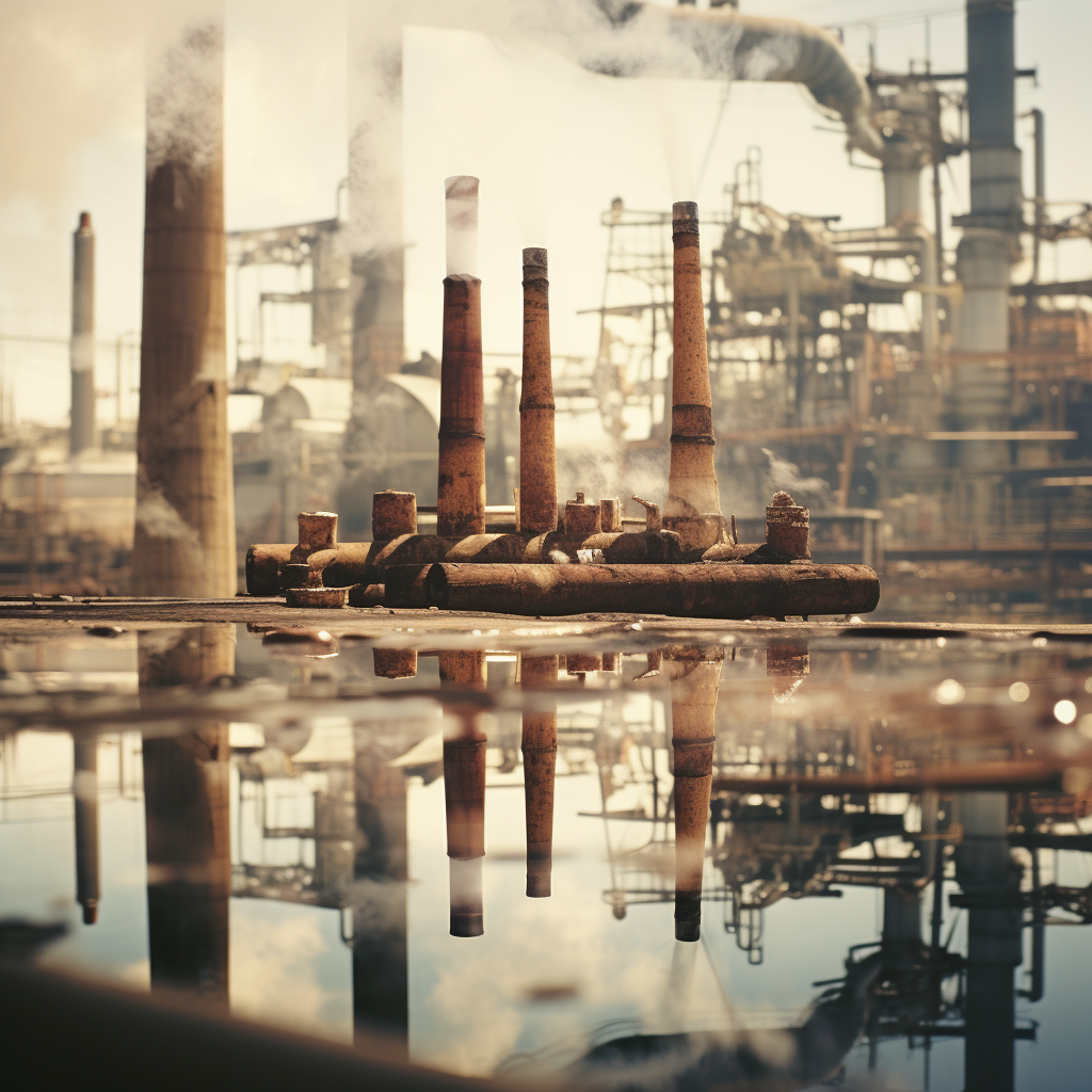 Oil refinery cigars double exposure