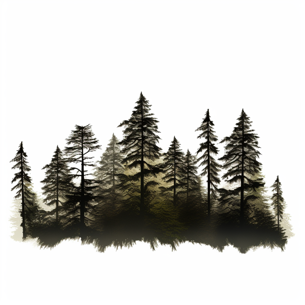 Silhouette of Douglas Fir Trees