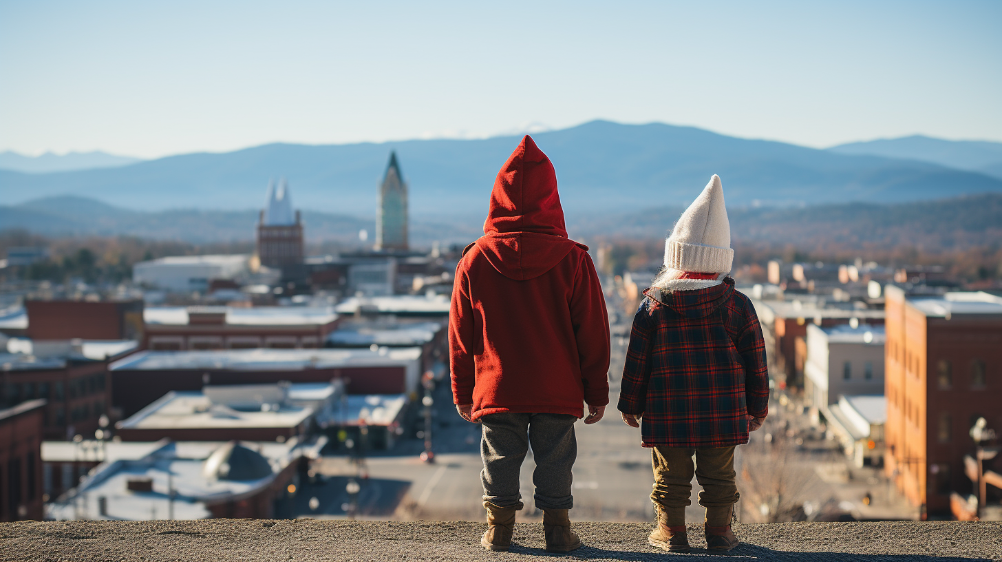 Festive characters in downtown Asheville