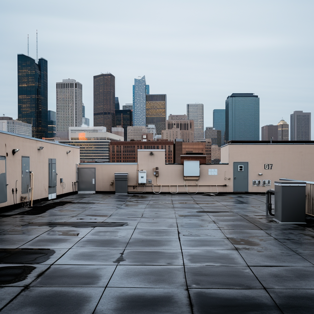 Downtown Dallas rooftop view