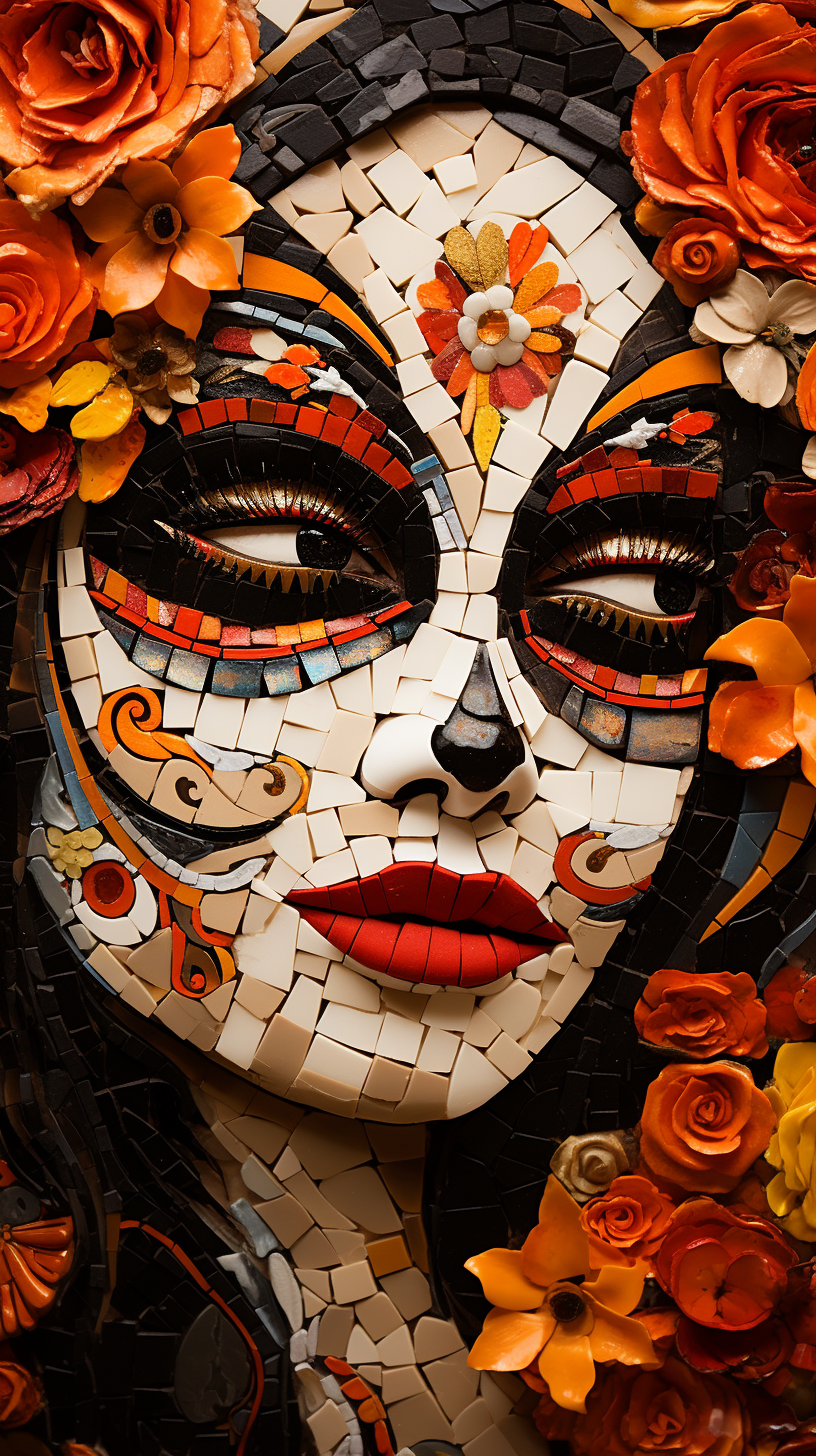 Mosaic art of the Day of the Dead