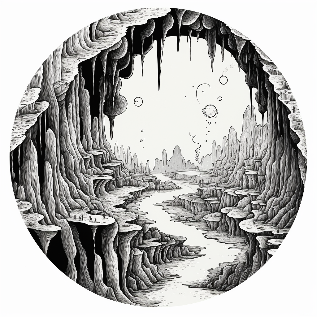 Illustration of Dr. Seuss-themed caves