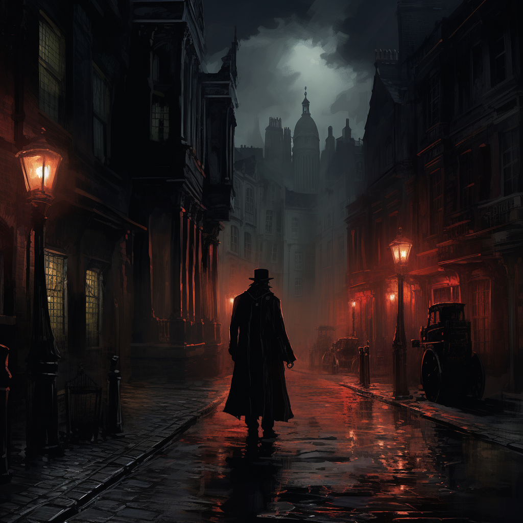 Dracula in London street at night