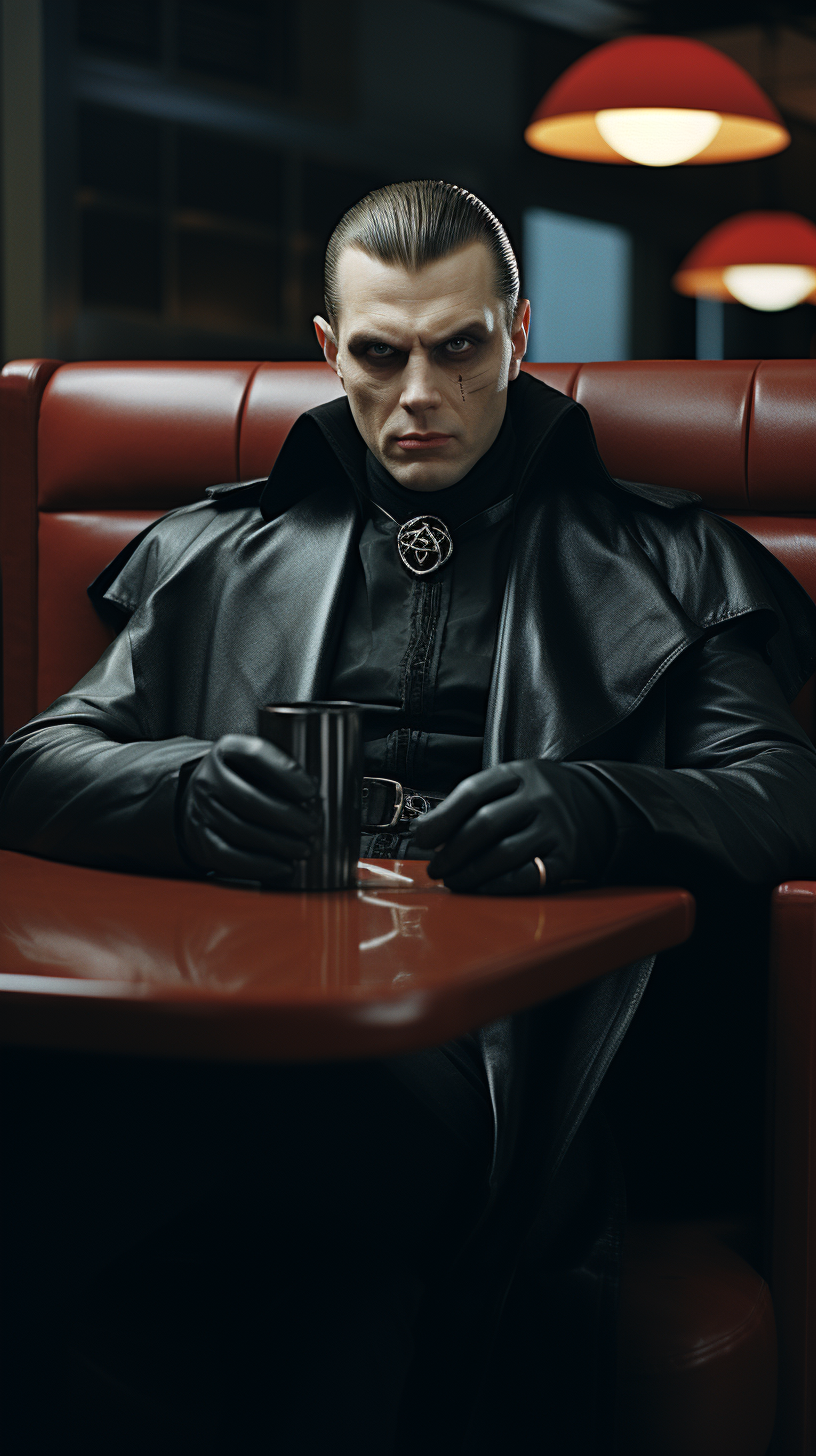 Dracula sitting in waiting room