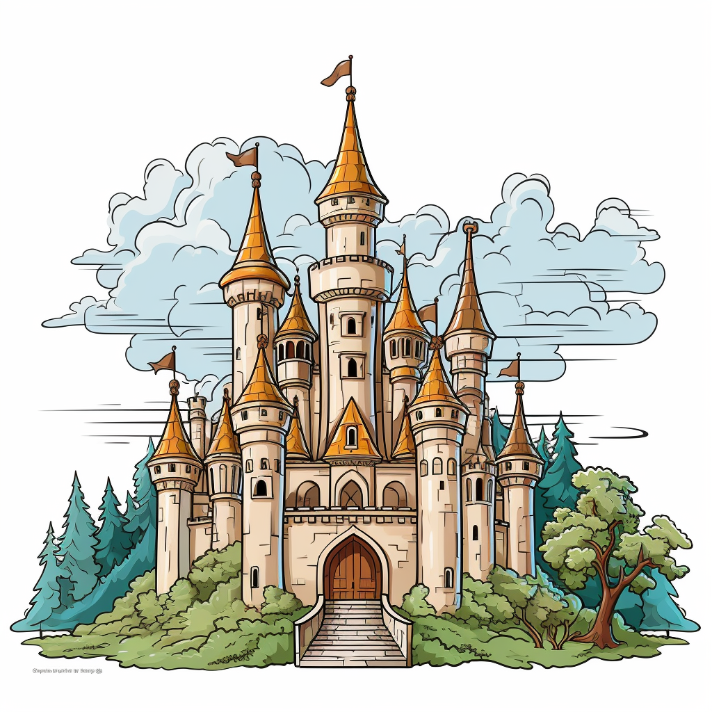 Dracula's Castle Coloring Page