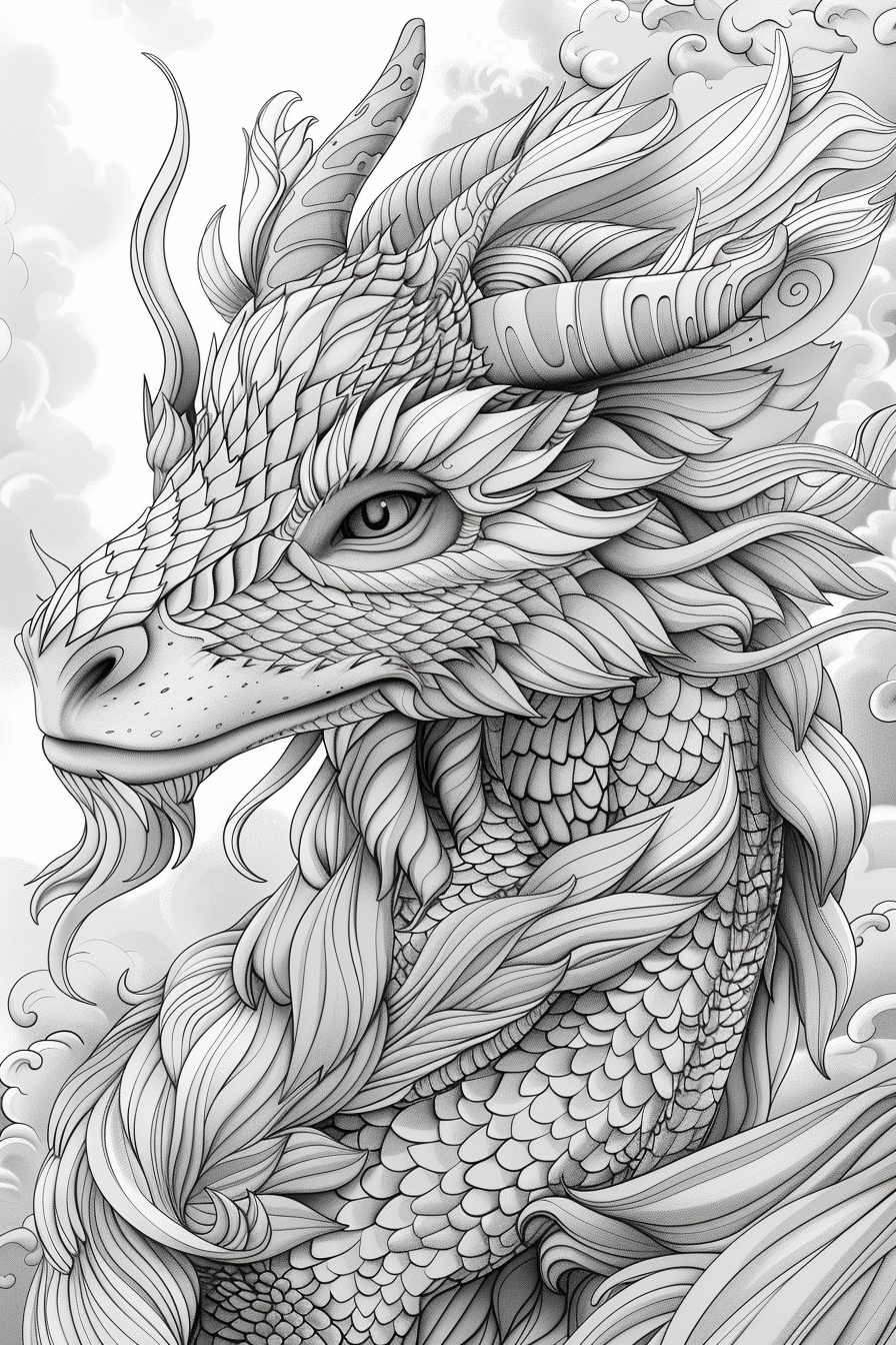 Dragon Coloring Page for Adults