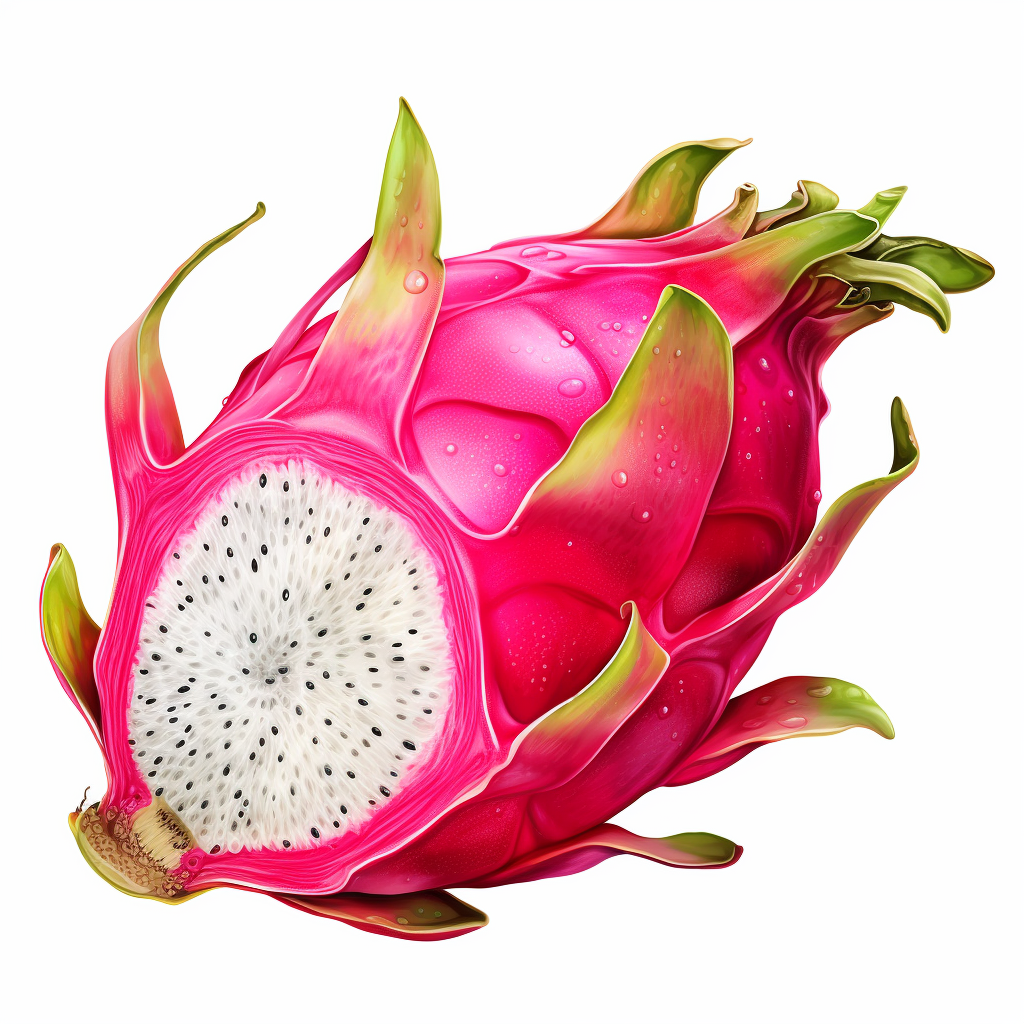 Dragon fruit on transparent background