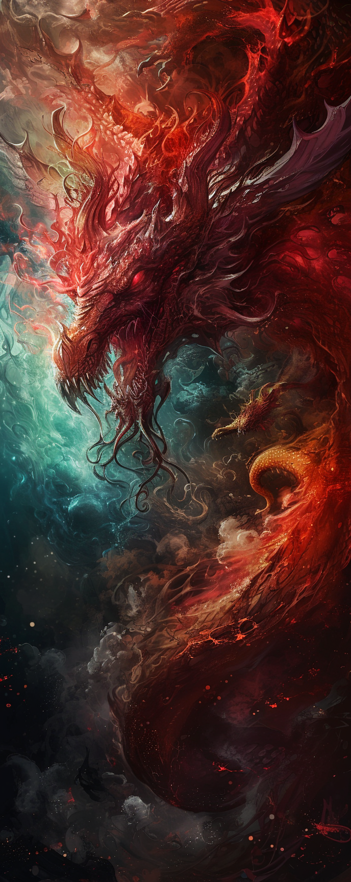 Dragon God Powerful Immortal Digital Painting