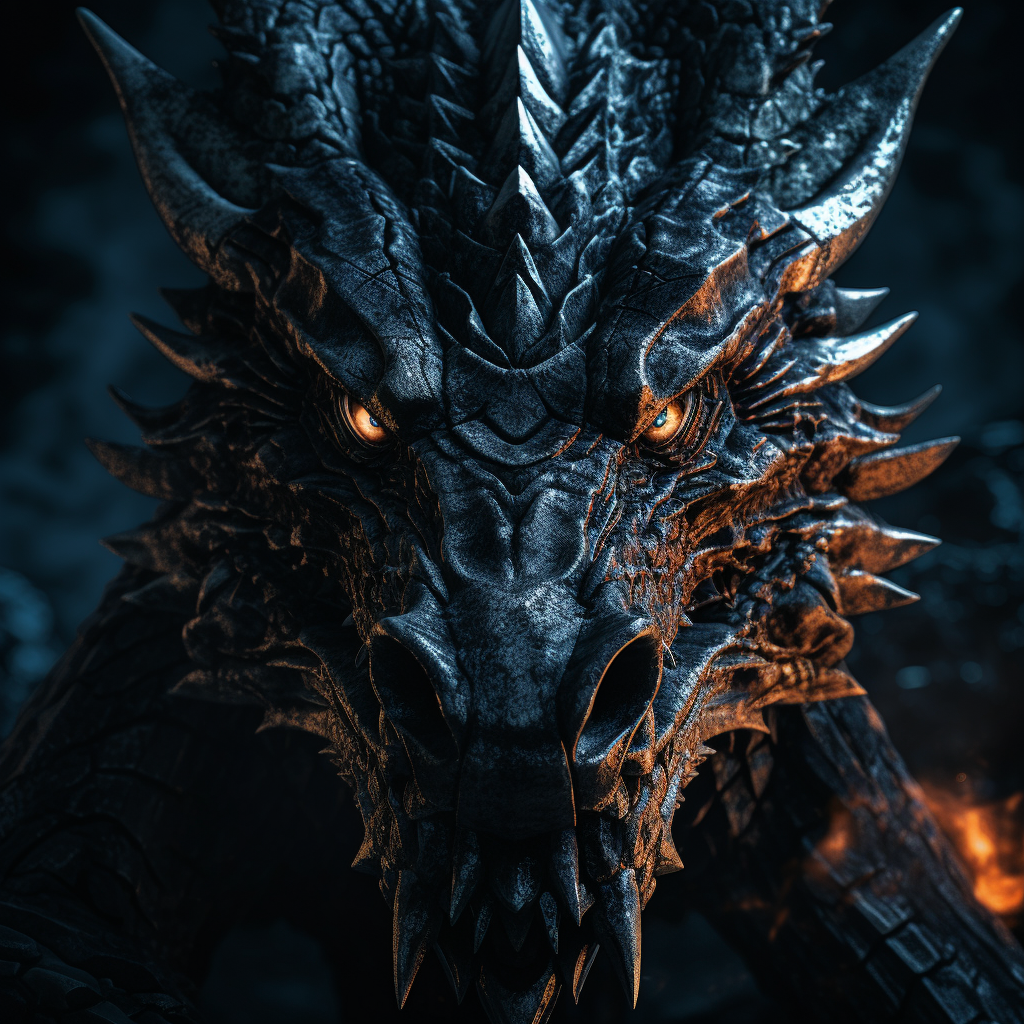 Dragon head facing camera