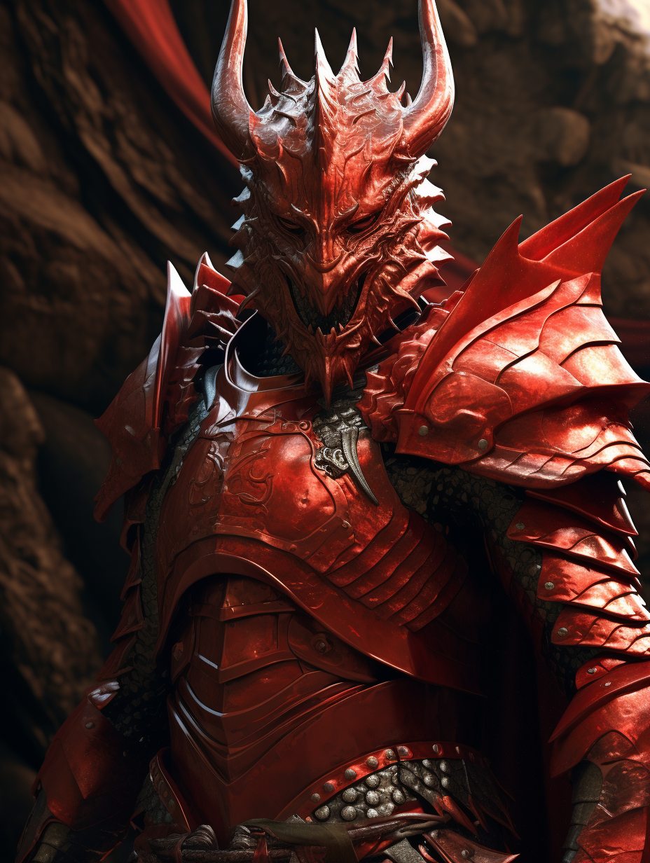 Dragon Head Warrior Red Plate Armour