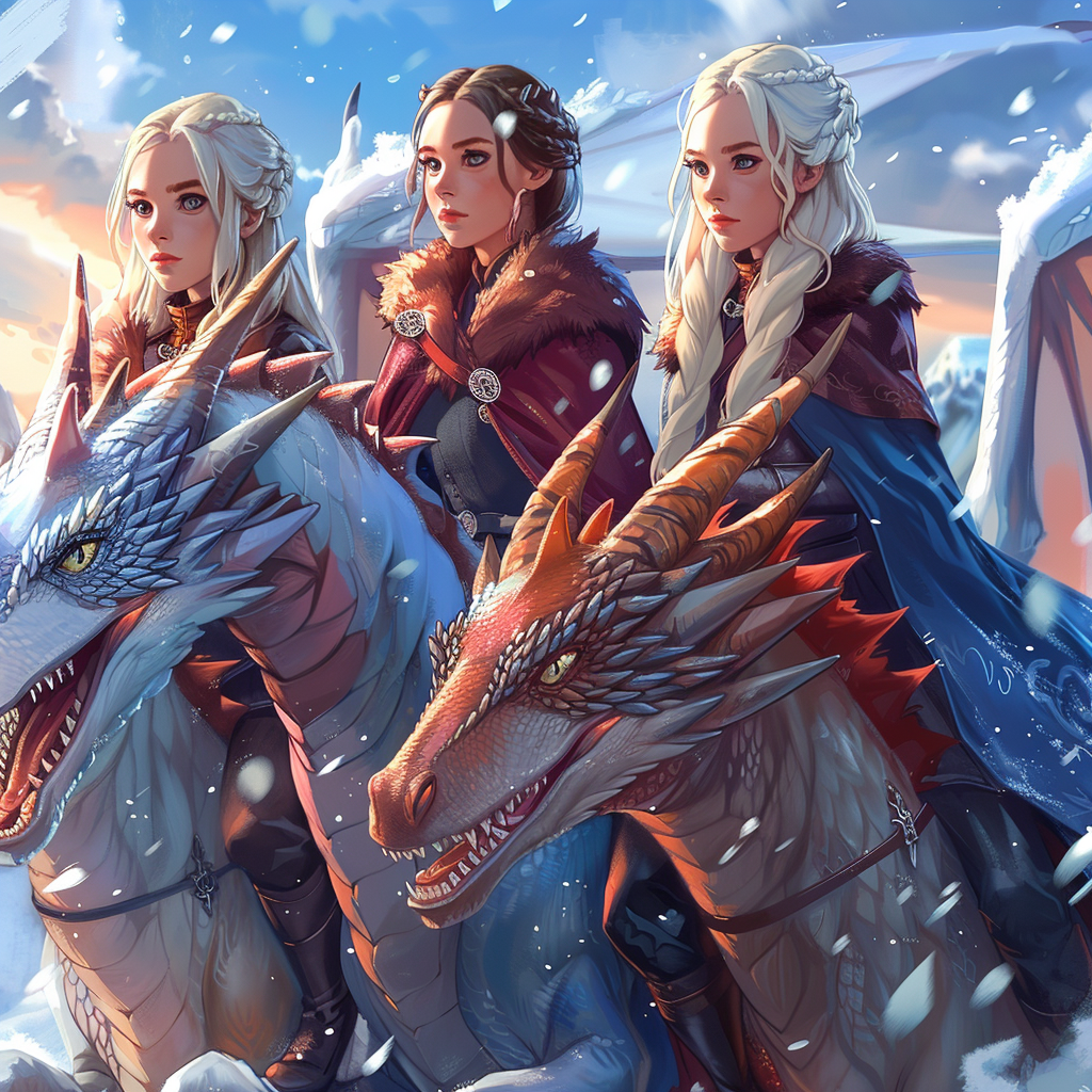 Girls ride dragons to fight evil