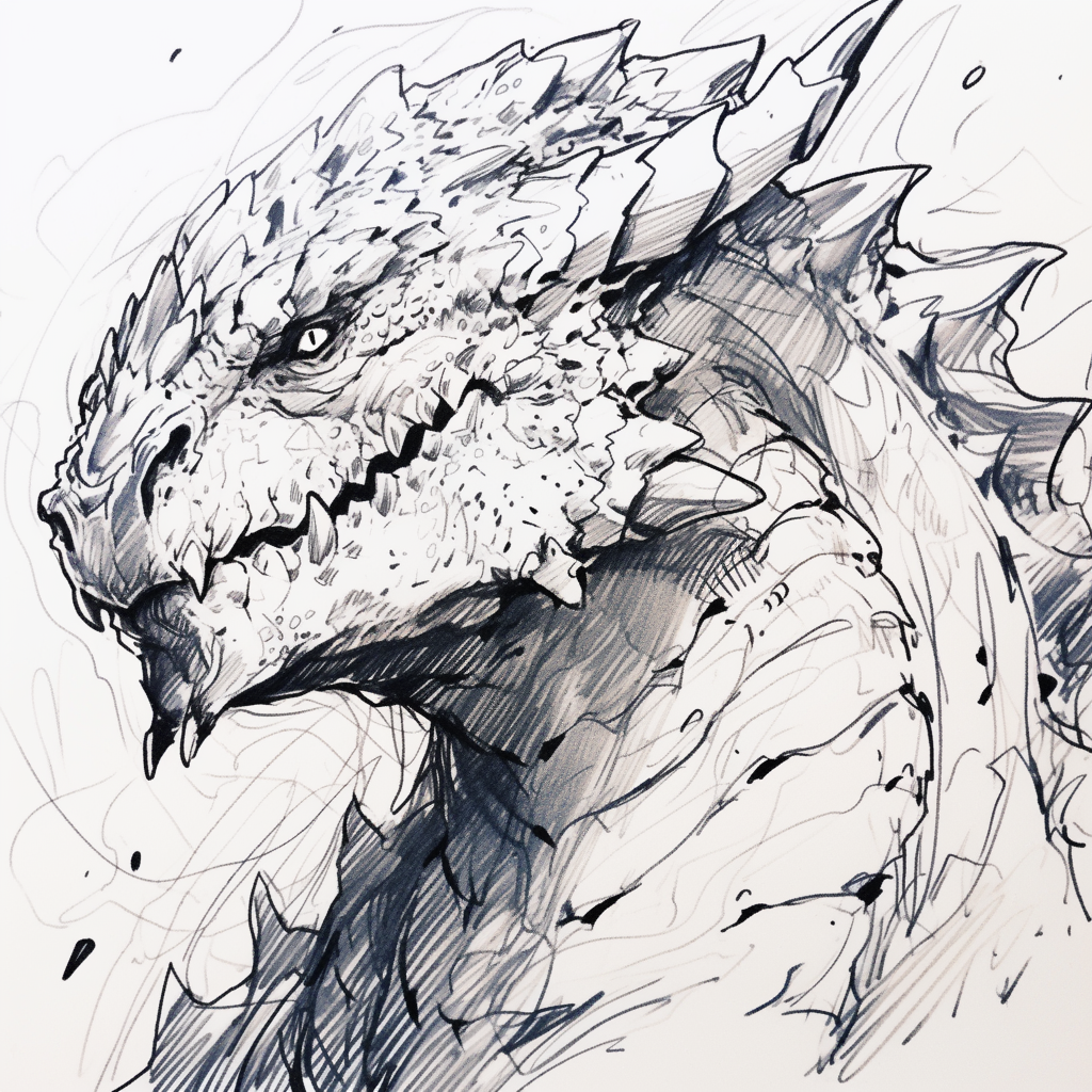 Dragon Sketch Line Art Animal