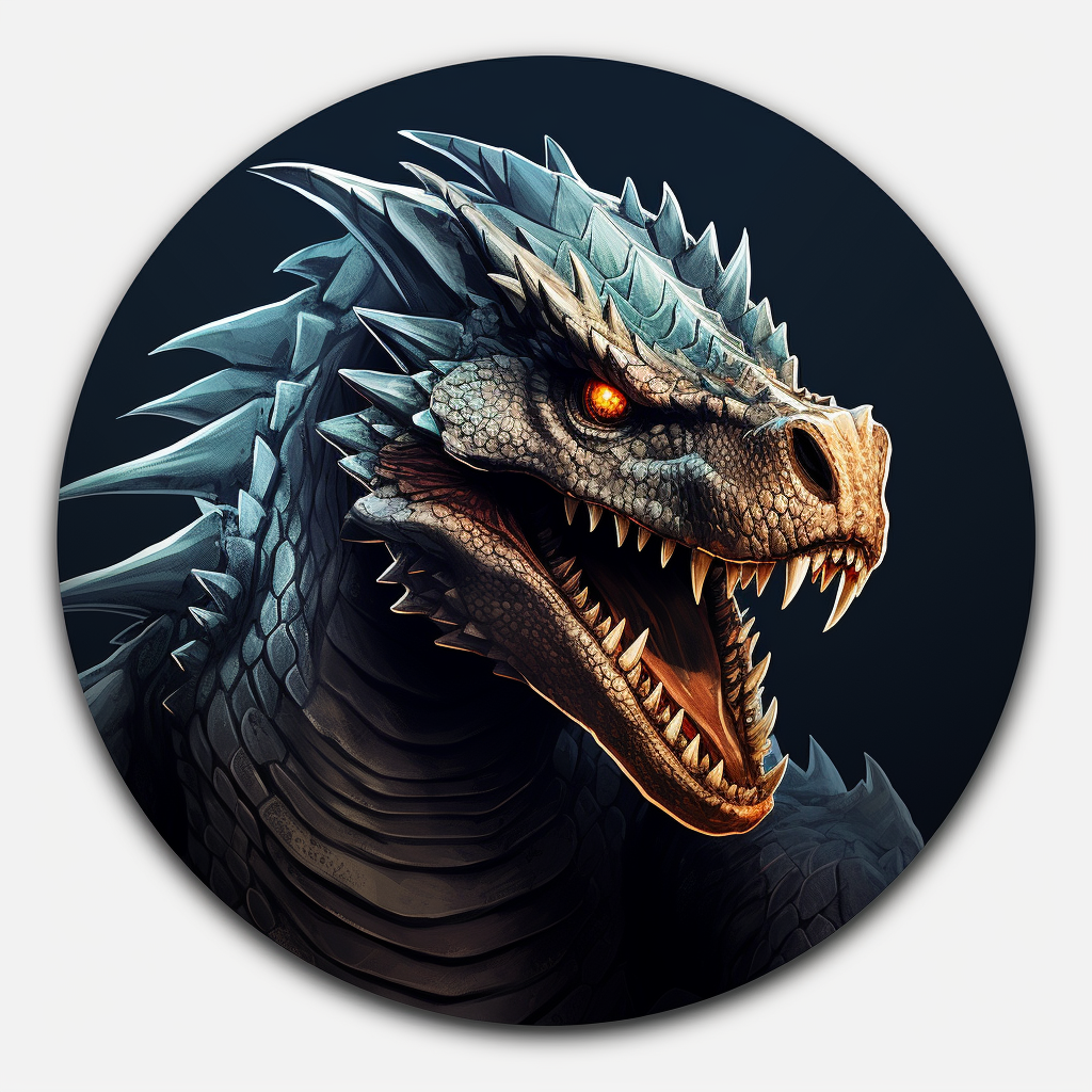 Dragon Stickers CSGO Style Realistic Photo Circle