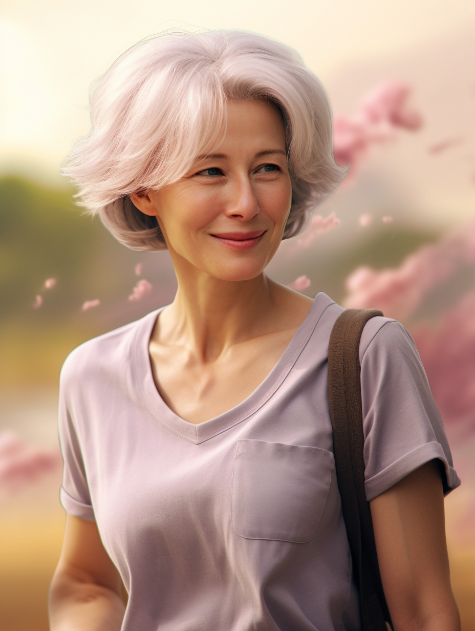 Happy Helen Mirren in Dragon Ball hero pose