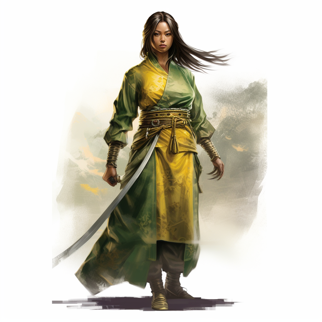 17-year-old female Dragon Clan samurai shugenja in journey