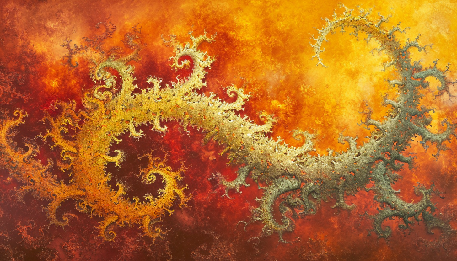 Dragon Curve Fractal Oil Canvas