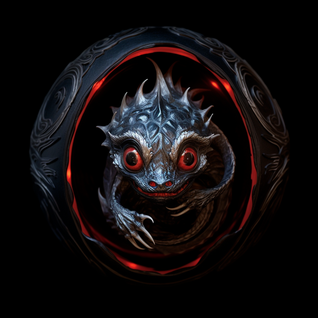 Dragon Embryo on Black Background