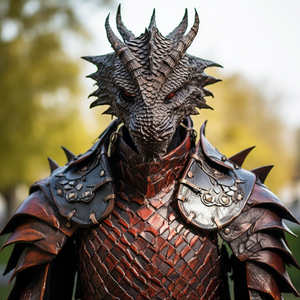 Dragon medieval armor in leather and chainmail