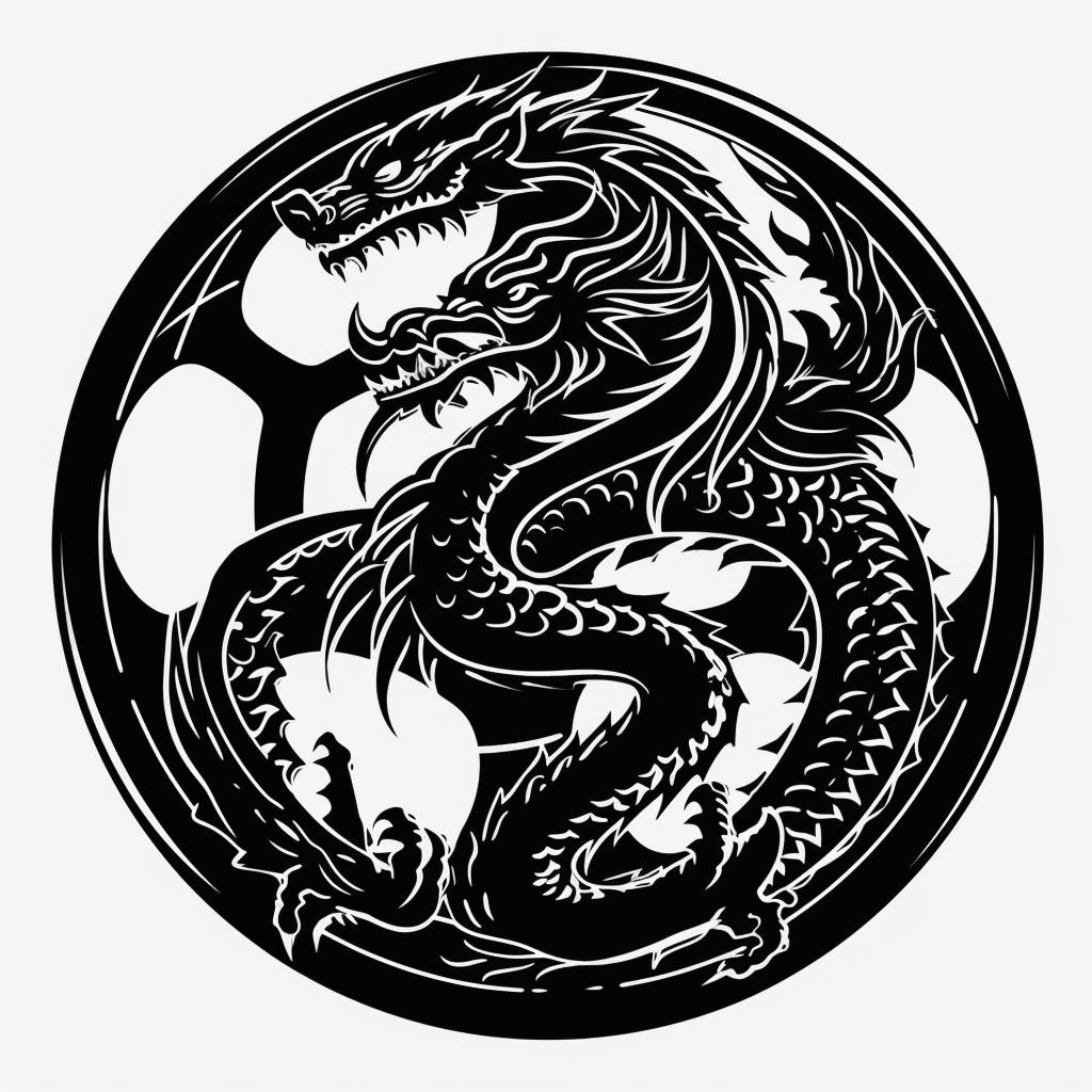 Dragon soccer logo silhouette image