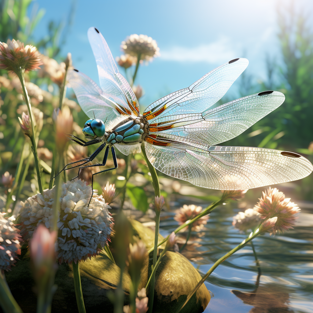 Dragonflies in magical realism art