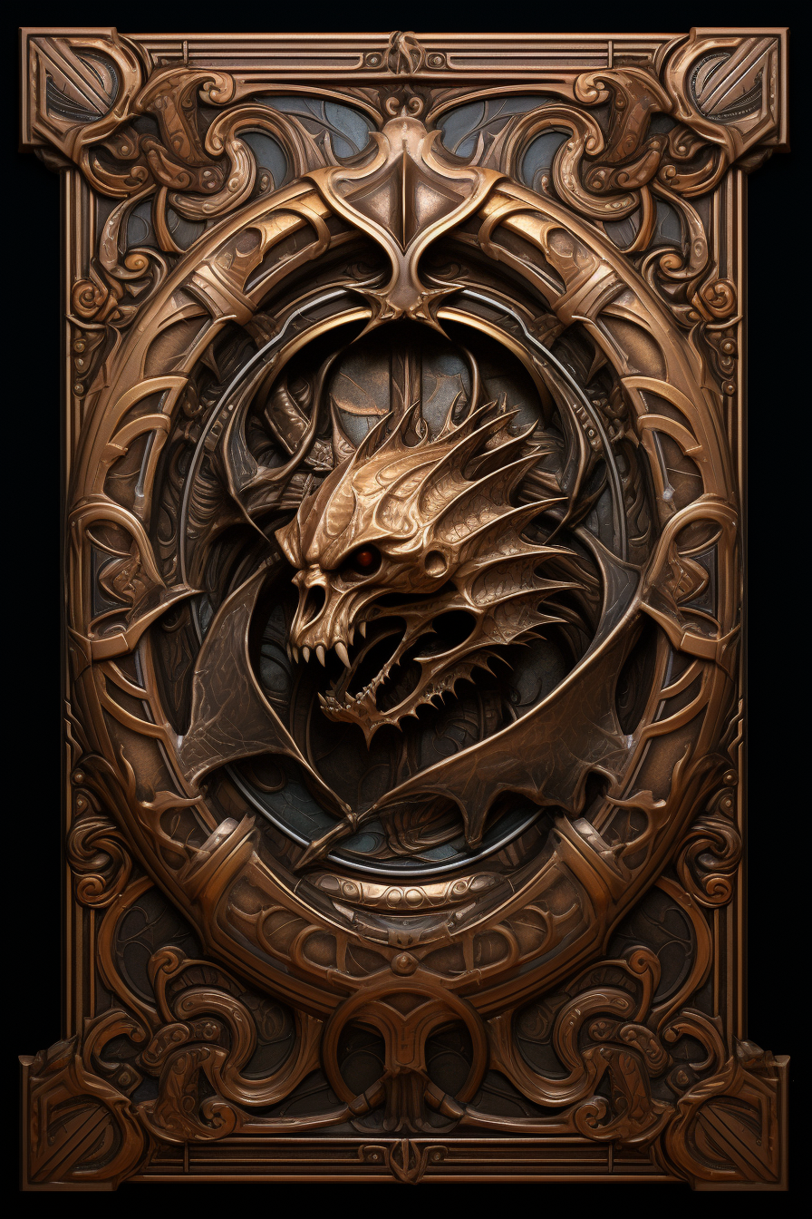 Beautiful Dragons Carved Wooden Frame Image