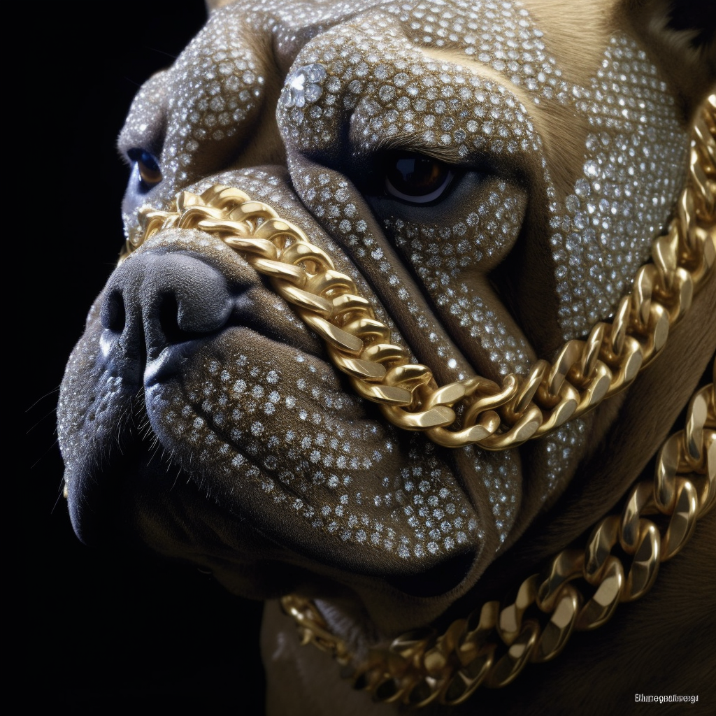 Drake's Dog Diamond Akiva with Diamond Chain Close Up