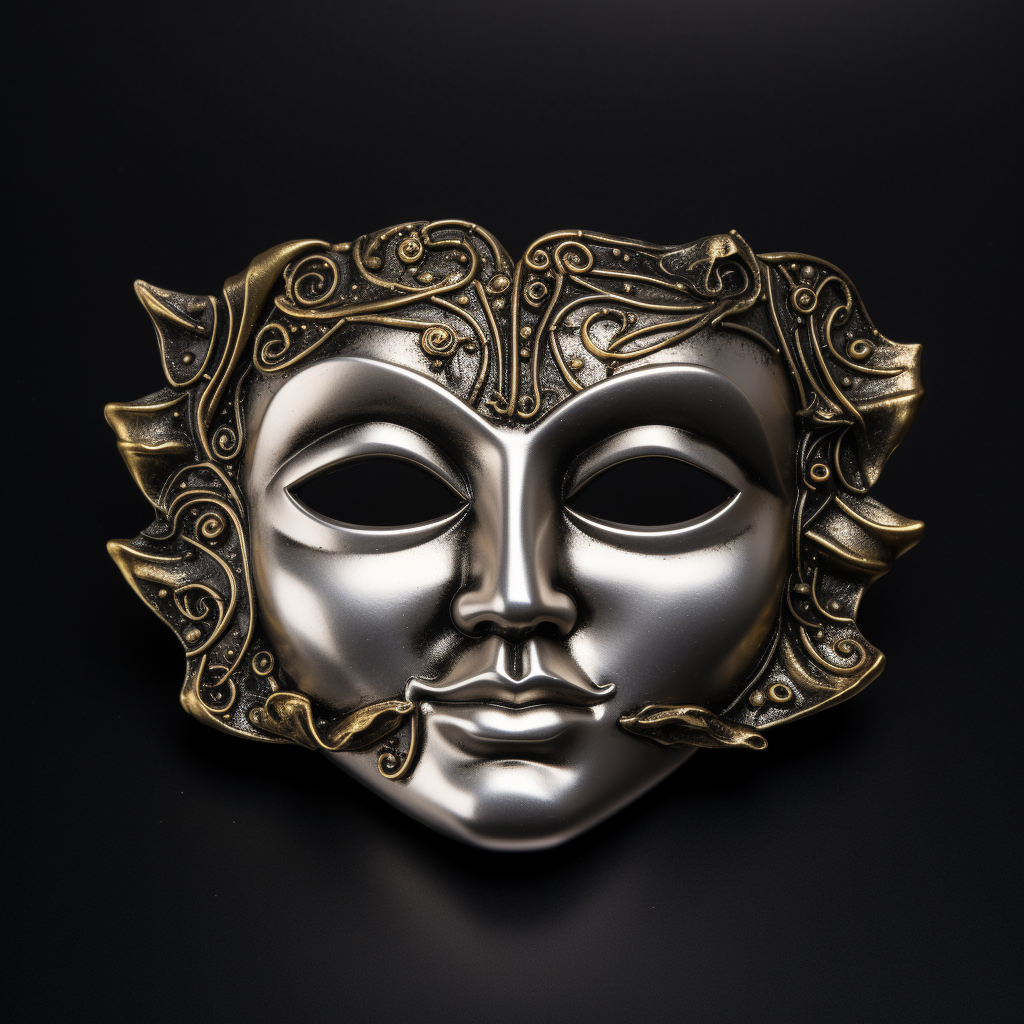 Silver and black drama theater sign