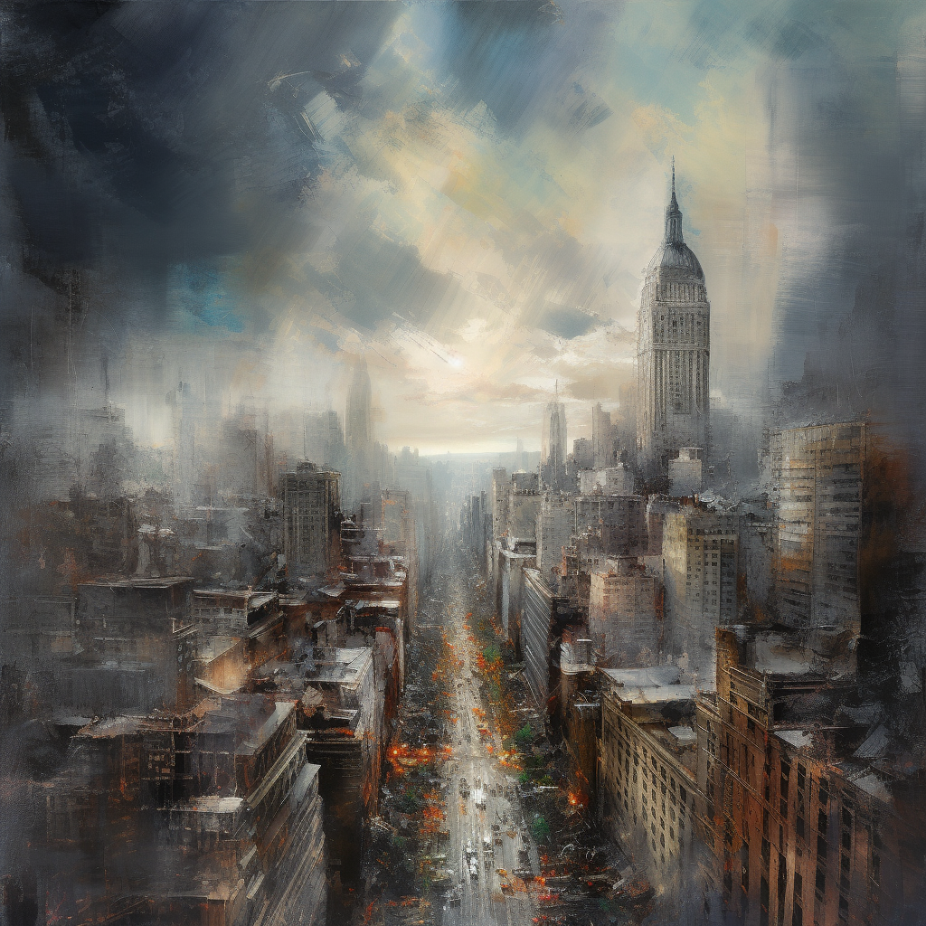 Cityscape with Dramatic Sky Contrast