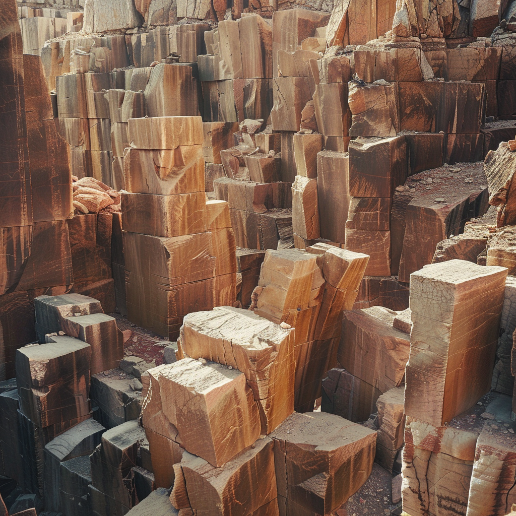 Sandstone Blocks Valley Landscape