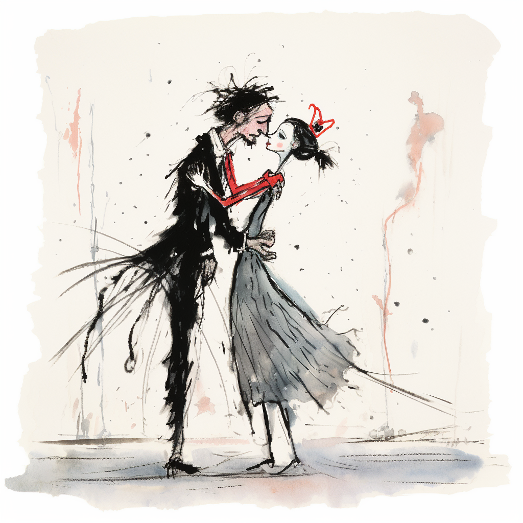 Quentin Blake's dramatic romance illustration