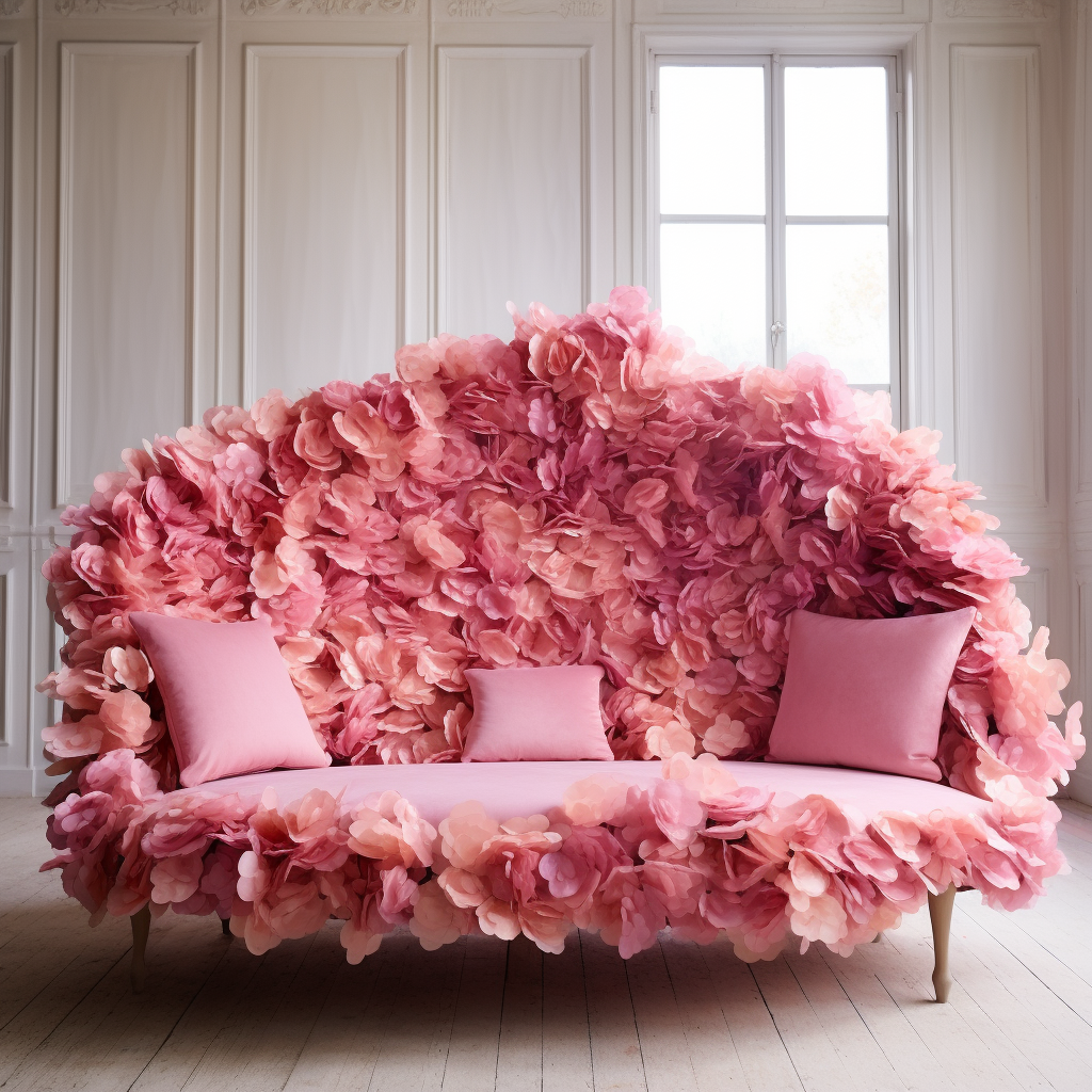 Unique Sofa with Flower Petals