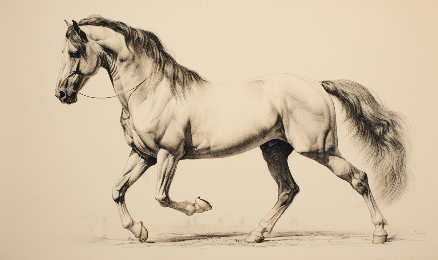 Detailed Drawing of a Draught Horse