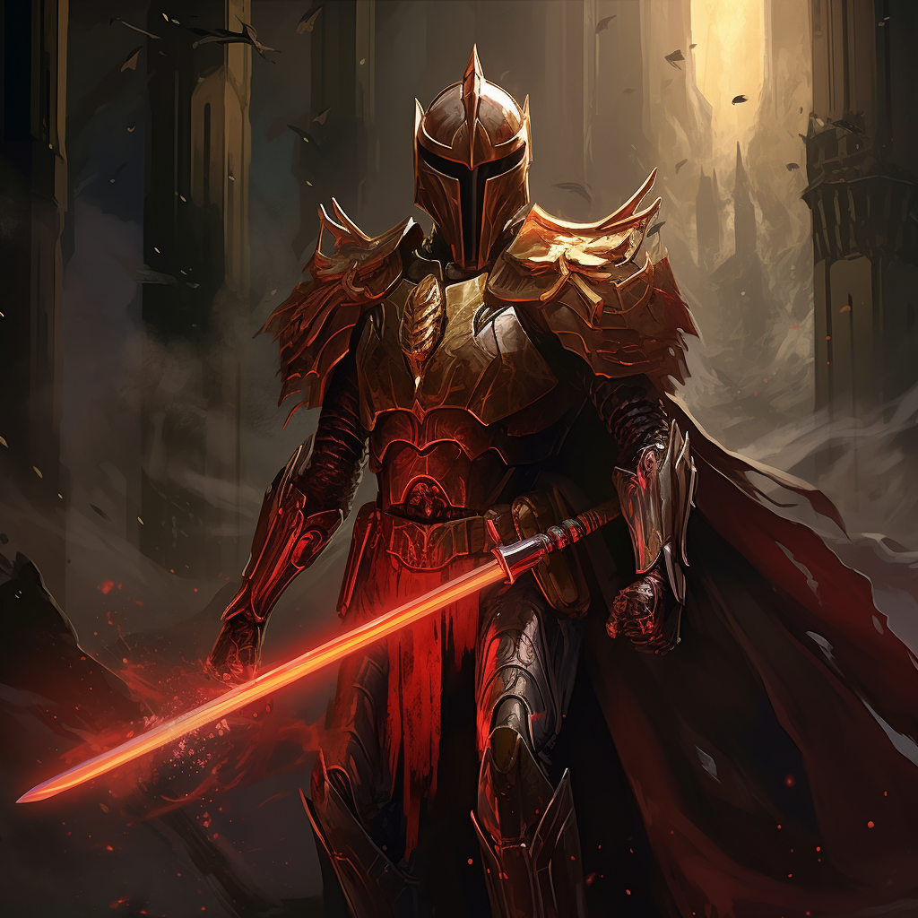 Powerful Dread Knight with Lightsaber and Shield