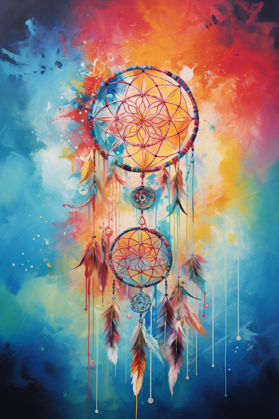 Beautiful dream catcher painting artwork