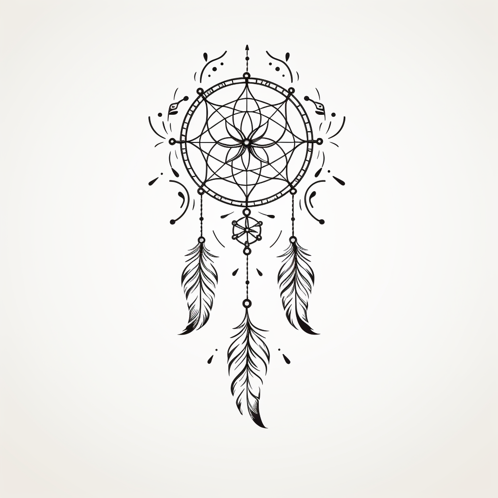 Spiritual dream catcher tattoo sketch