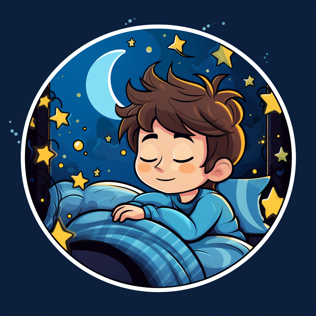 Cartoon of a Cute Dreamer Boy