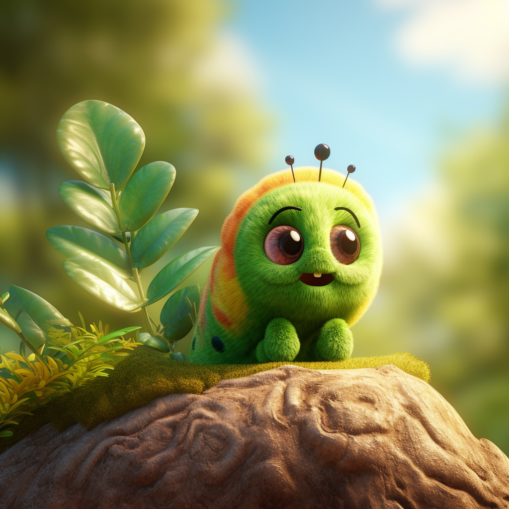 Cute caterpillar IP on tree