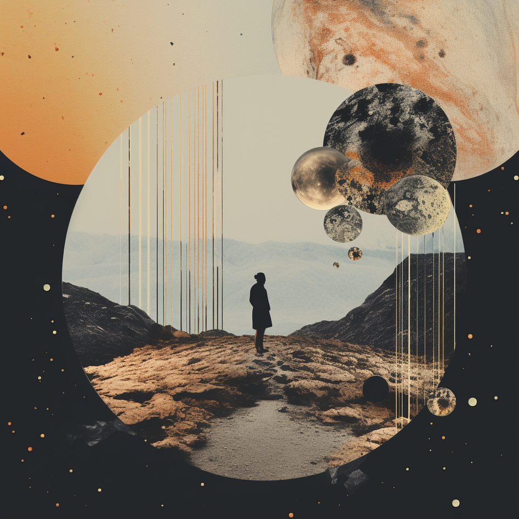 Dreamlike Elements Minimal Abstract Collage