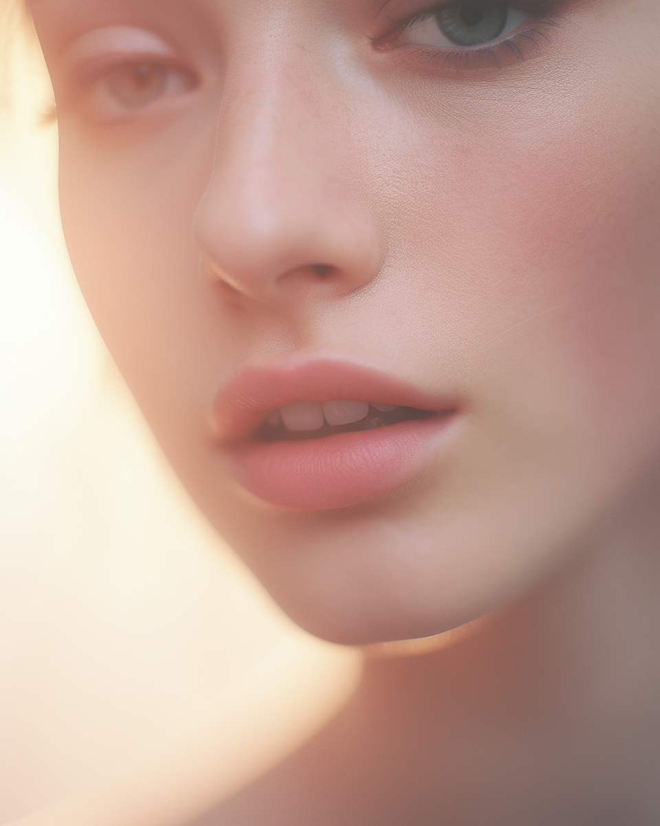 Close-up of Natural Pink Lips