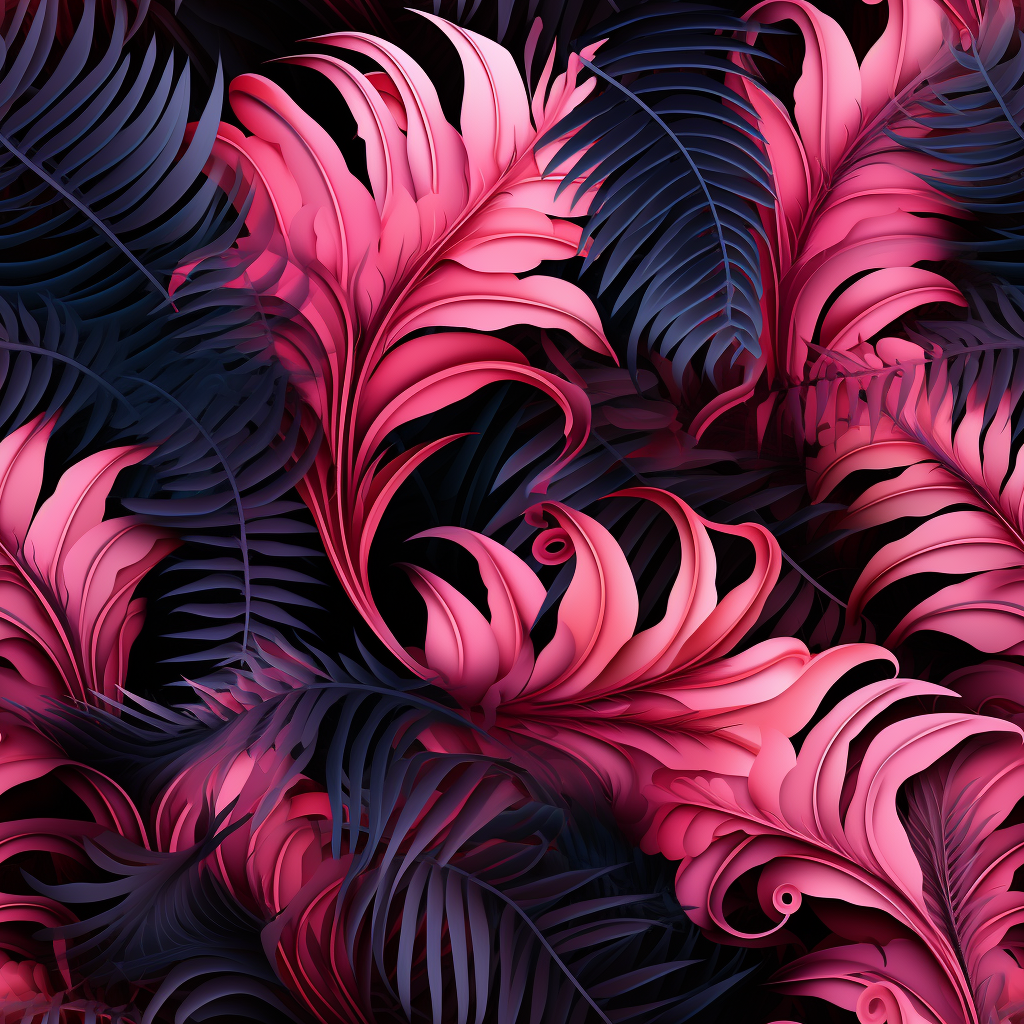 Dreamy ferns pink spiral pattern