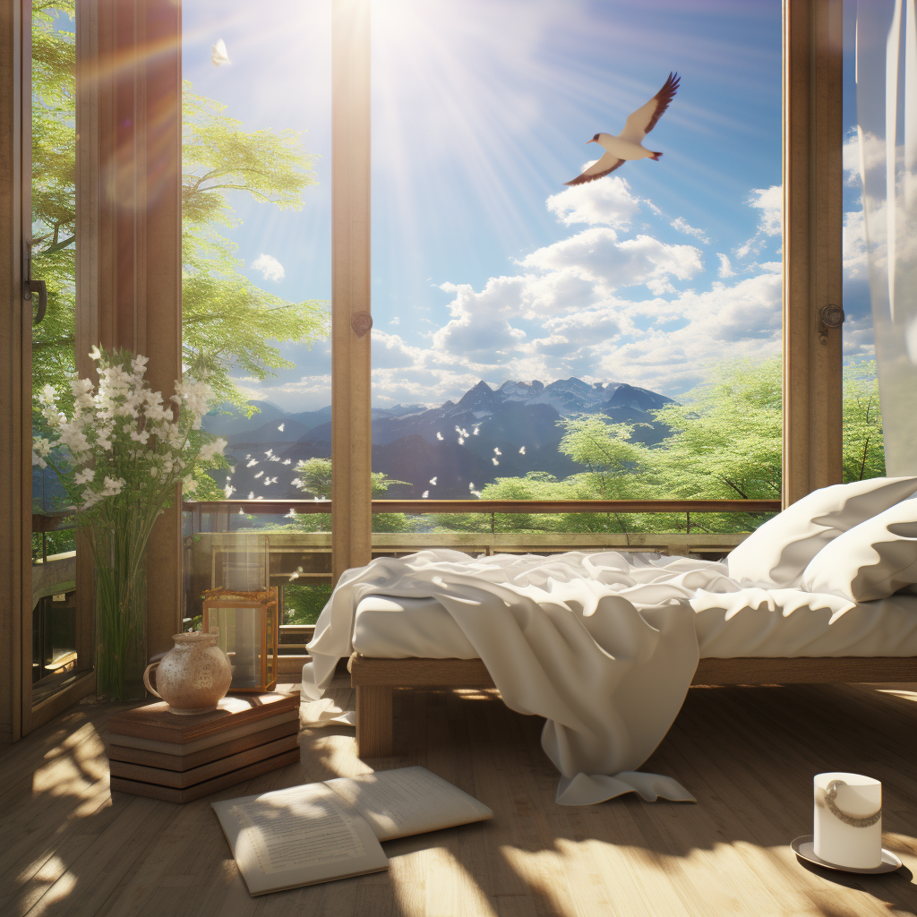 Beautiful dreamy afternoon sunny photo