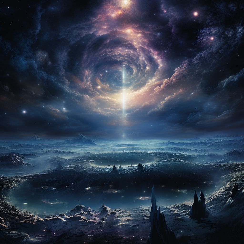 Mesmerizing celestial cityscape artwork