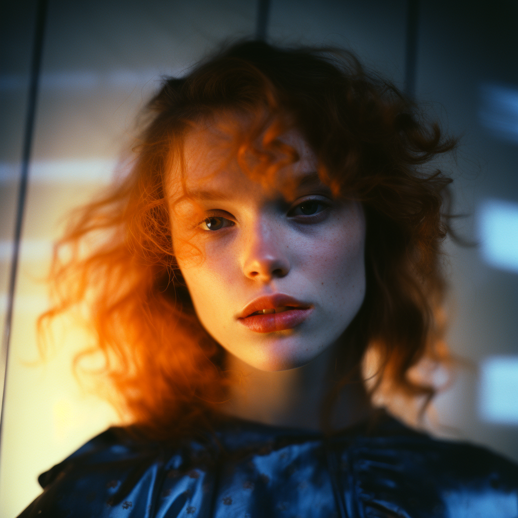 Close-up portrait of a young woman with dreamy lighting