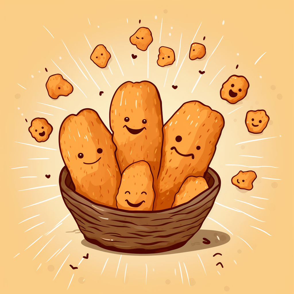 Cute illustration of dried sweet potatoes