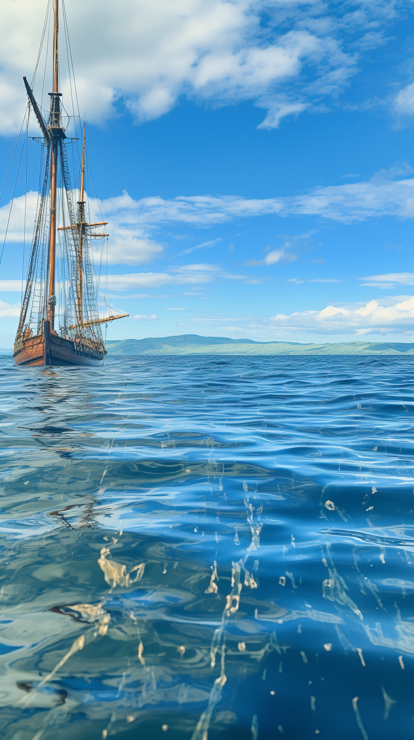 Image of calm sea near Mary Celeste