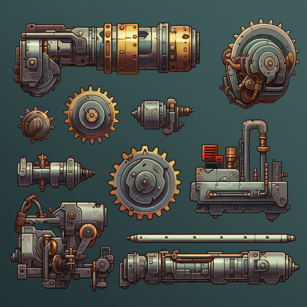 Drilling Machine Chip Set in Retro RPG Maker Art